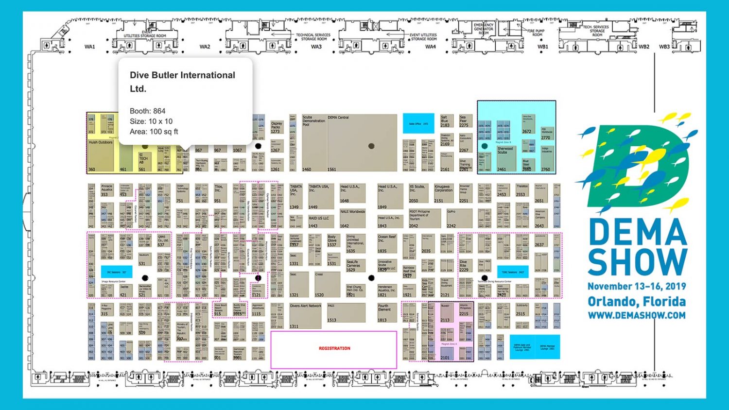 Connect with Dive Butler International at DEMA Show 2019 on stand 864